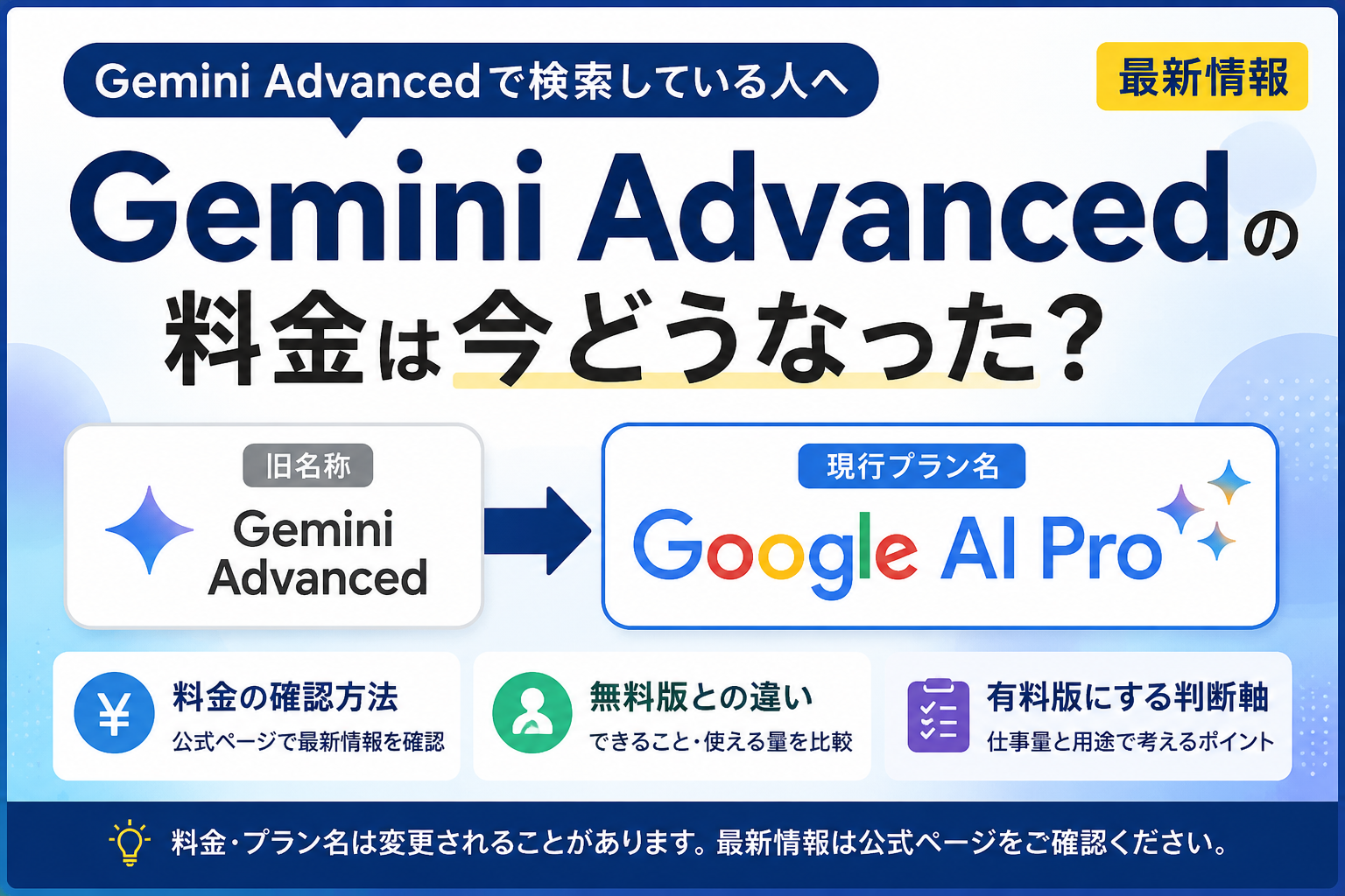 Gemini Advancedの料金は今どうなった？Google AI Proの日本価格と無料版との違い