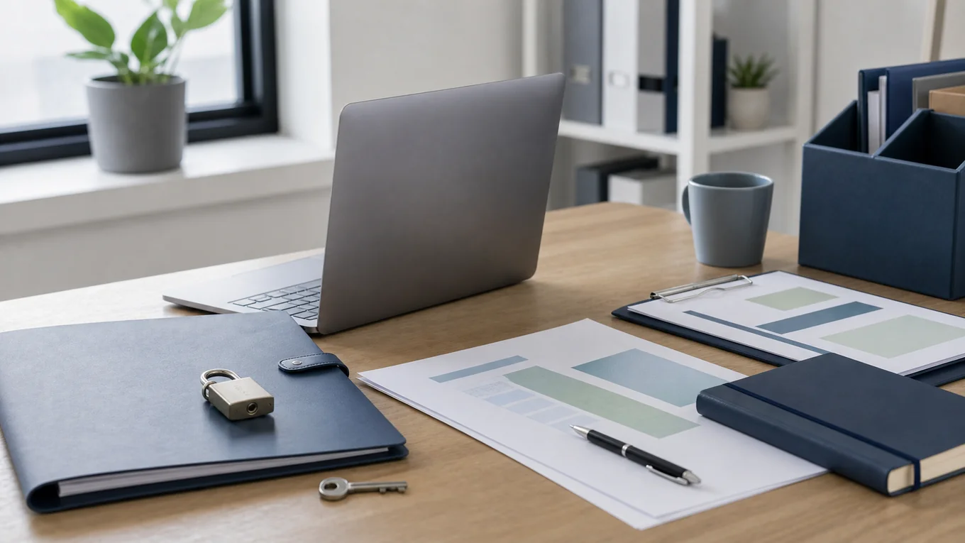 Google Workspaceの管理設定や利用ルールを確認するためにノートを開いている作業風景